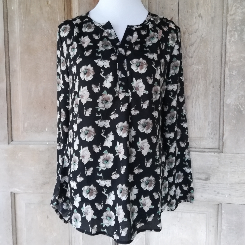 Sheer Black Floral Top